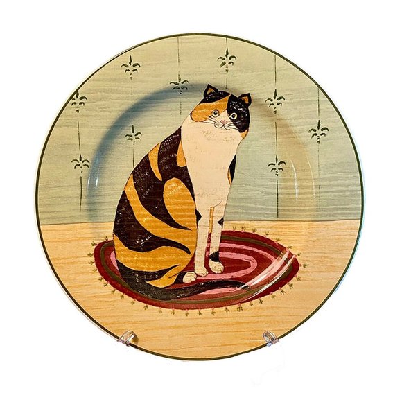 SOLD-Set of 3 'Cat Collection' Plates....Warren Kimble, Sakura Stoneware. - Picture 3 of 6